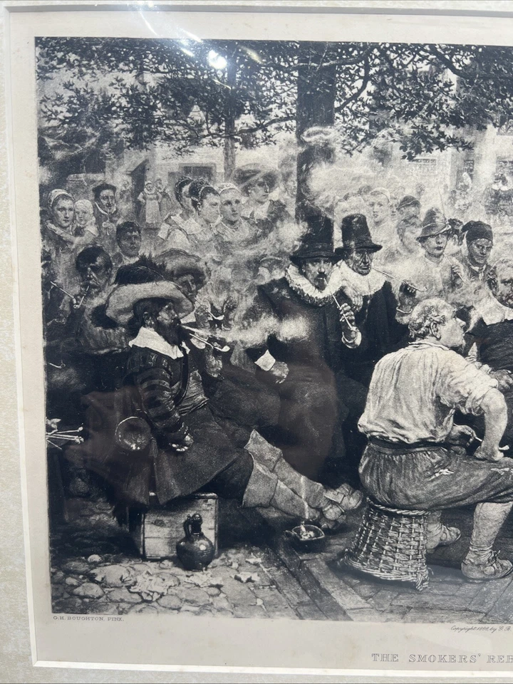 Impresión de 1888 LA REBELIÓN DE LOS FUMADORES Edicto William The Testy George Henry Boughton Foto 2 de 4