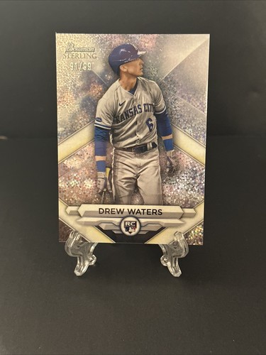 Drew Waters KC Royals 2023 Bowman Sterling Speckle Refractor Rookie RC /99 - Picture 2 of 8