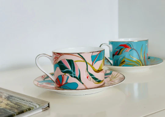 Juego de tazas y platillos de té, juego de tazas y platillos de café Foto 2 de 4