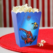Spiderman Popcorn Box Spider-man Sweets Box Children Birthday Party Bag 6pcs