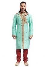 itailorman Indian Ethnic Designer Green Kurta Churidar for Men 2pc