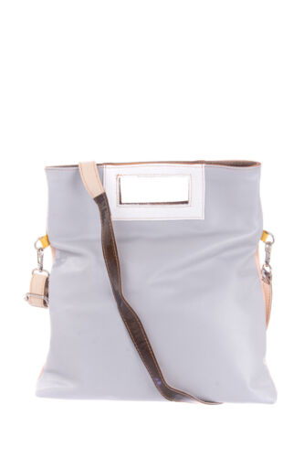 Ebarrito Leder Beuteltasche Tasche genarbter Farbblock hergestellt in Italien 352 $ - Bild 4 von 10