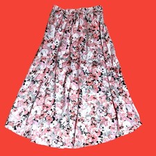 SAG HARBOR ... Floral Print Pull-On Skirt ... Pink White ... Petite PS