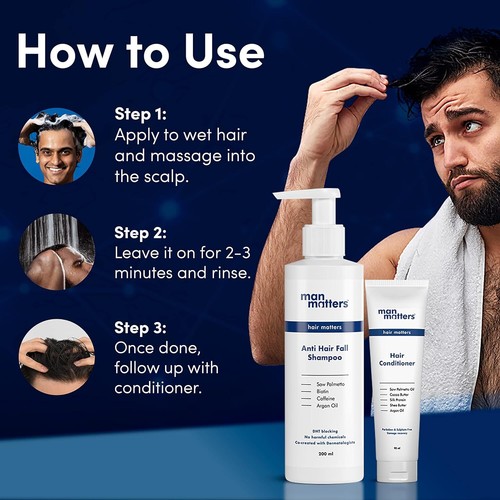 Man Matters Anti Hair Fall Shampoo and Conditioner For Men | DHT Blocker - Picture 5 of 8