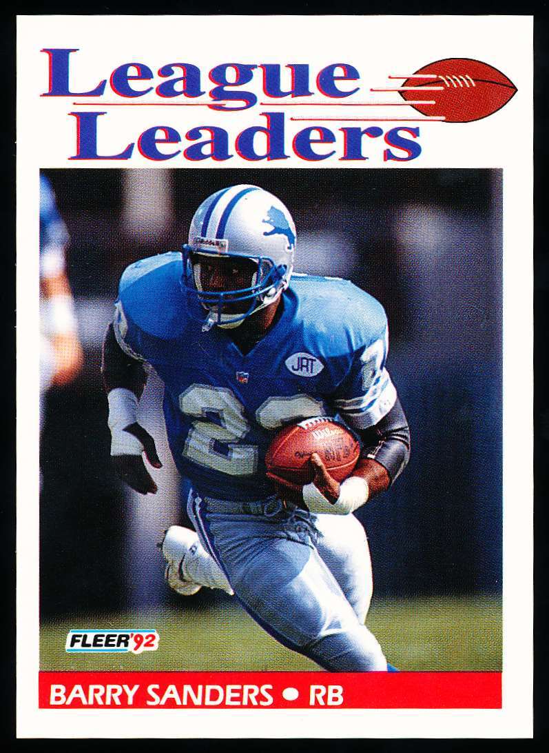 Barry Sanders 1992 Fleer Card# 457 | eBay