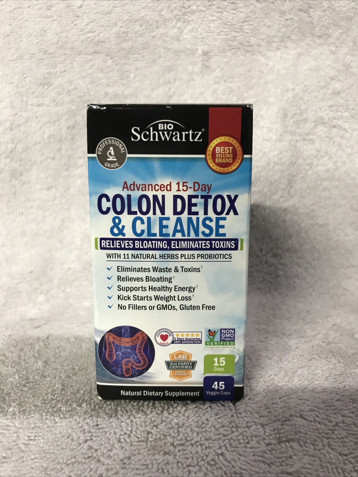 Bio Schwartz Advance 15Day Colon Detox & Cleanse 45 Caps Sealed