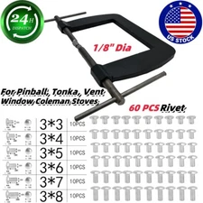 US For Pinball Tonka Vent Window 1/8" Dia Semi Tubular Rivet Fixt Dies Tool Kit