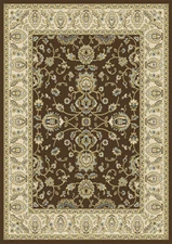 5x8 Home Dynamix Brown Bordered Vines Area Rug 919-511 - Aprx 5' 2" x 7' 2"