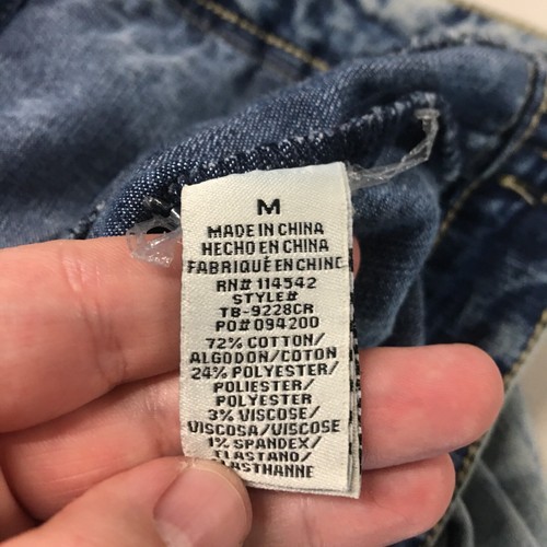 Dollhouse Denim Jacket Womens M Blue Cropped Cotton Blend Light Wash Button Up - Picture 16 of 19