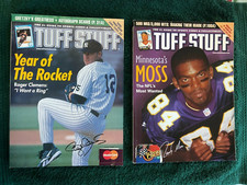 2 ~ TUFF STUFF Magazine ~ July 1999 Roger Clemens & Oct 1999 Randy Moss ~ PB VG