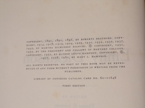 The Complete Poems of Emily Dickinson 1960 HC 1st Edition 1st Printing Thomas H. - Picture 10 of 11