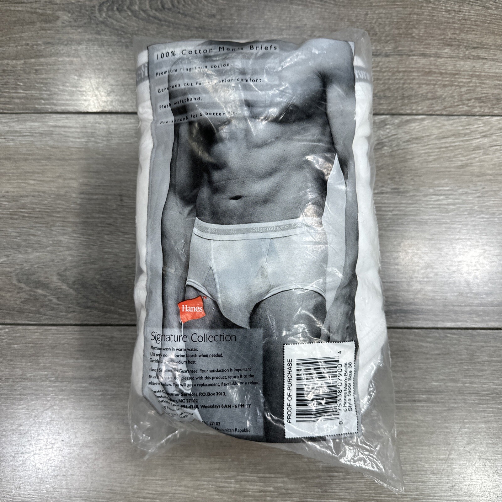 New NOS VTG 2000 Hanes Signature Collection 6 Pack Men's White Cotton