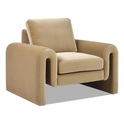 Pemberly Row Contemporary 40'' Arched Arm Chair Camel Brown Beige