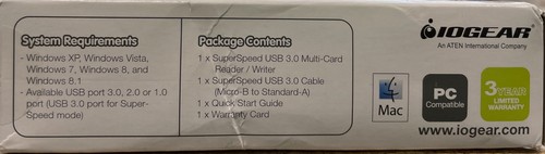 IOGEAR - GFR381 - USB 3.0 Multi-Card Reader / Writer for HD Data Transfer - Picture 3 of 4