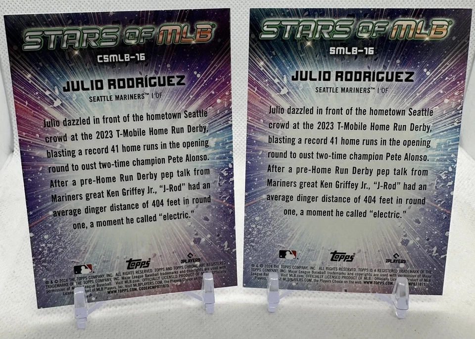 Julio Rodriguez 2024 Topps Series 1 #SMLB-16 & #CSMLB-16 Stars of MLB Lot - Image 2 of 2