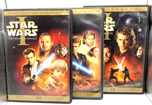 Star Wars Prequel Trilogy Episode 1 2 3 Set Full screen widescreen lot DVD