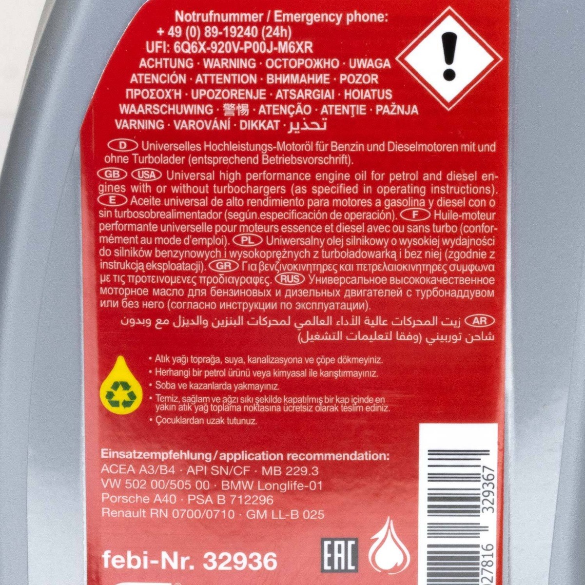 Motoröl Motor Öl Febi 32936 SAE 5W-40 2 X 1 Liter für Alfa Motoröl Motor Öl Febi 32936 SAE 5W-40 2 X 1 Liter für Alfa