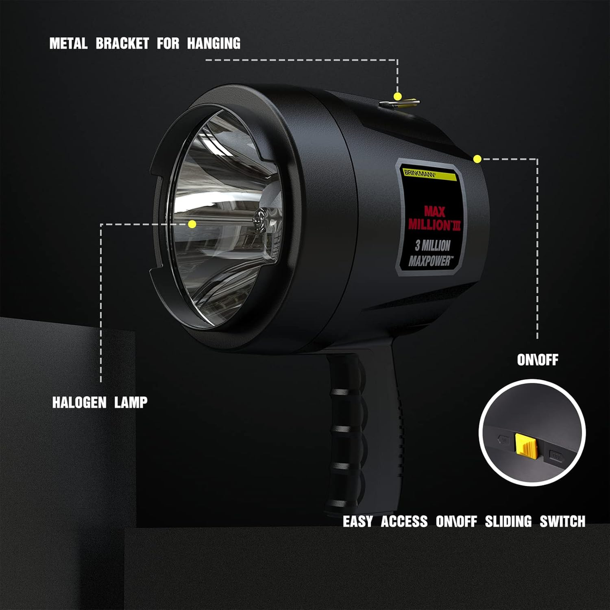 ビックマックス　12V　BRINKMANN　ハンドサーチライト BRINKMANN Blue Max Marine 3 Million Candlepower 12V Spotlight