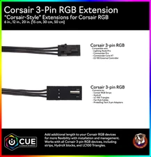 Corsair RGB Strip / HydroX Extension Cable (Corsair Style)