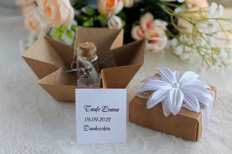 Personalisierte Gastgeschenke zur Taufe, Kommunion & Konfirmation mit Engelanhän