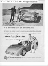 Original 1959 Austin Healey 100 Six print ad:  "The Sports Car  for Sportsmen."