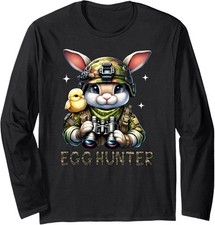 Easter Egg Hunter Camo Bunny Bruh Cute Soldier Long Sleeve Tshirt