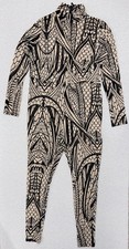 Abstract Geo Print Mesh Jumpsuit