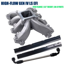 4150 Flange Aluminum Efi Intake Manifold Fuel Rail Combo Fit Gm Gen Iv Ls3 L92