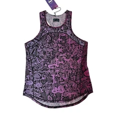 Janji Tank Top Helio Tech Batik Purple Running Essentials Singlet New XS NWT