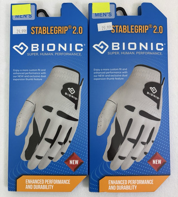 BIONIC STABLEGRIP 2.0 Men's Golf Glove Lot Of 2 NEW Left Hand