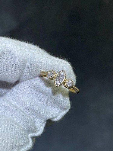 10k Yellow Gold Natural Diamonds Pave Design Hand Made Halo Eye Band Ring Sz 7 - Picture 17 of 18