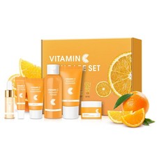 6PCS Hydrating Skincare Set with Vitamin C, Facial Kit With Cleanser, Toner, ...