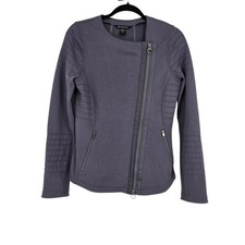 Athleta Dusk Violet Full Zip Lightweight Cotton Blend Casual Moto Jacket Size S