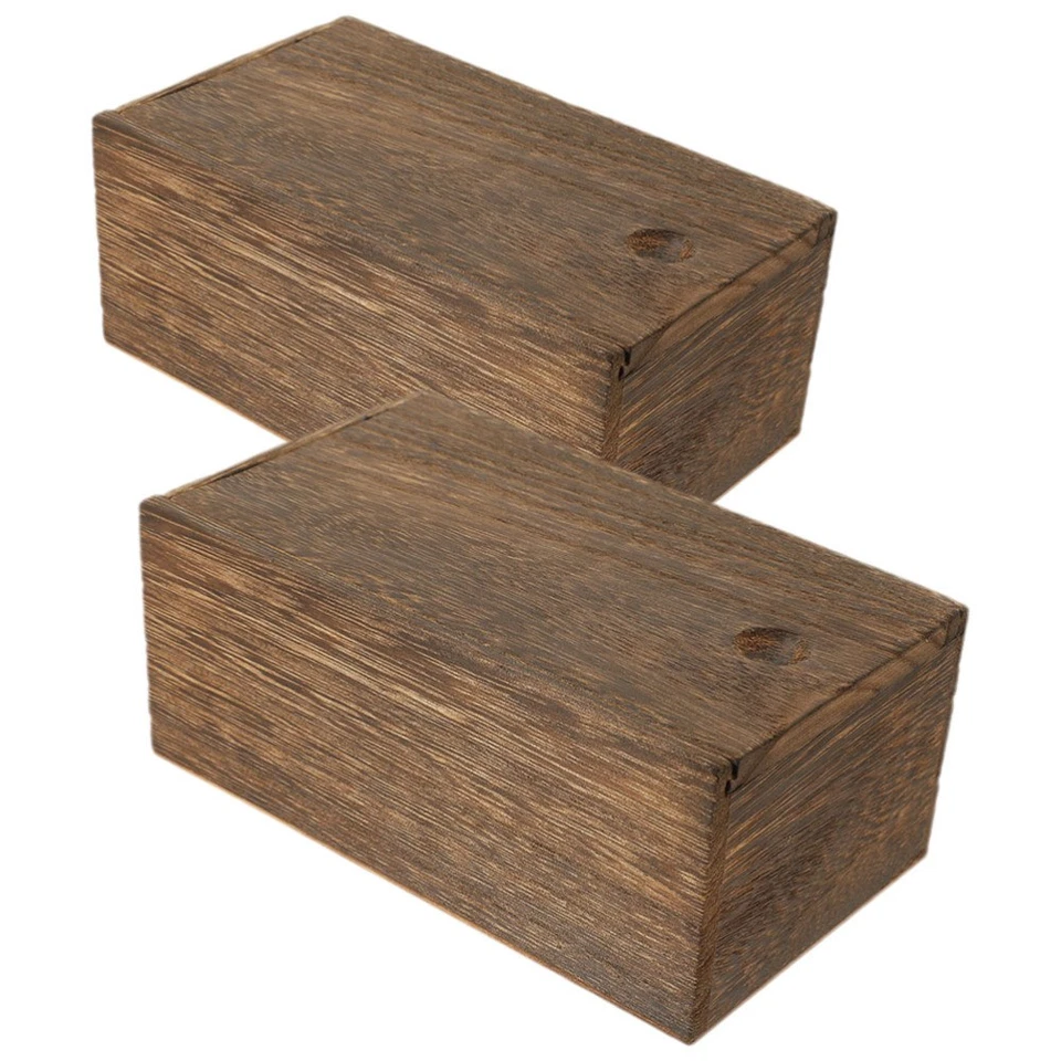 2 Pcs Small Container Desktop Storage Box Wood Packing Organizer - Image 4 of 4