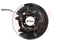 Van Wezel 5393374 Spritzblech Bremsscheibe Hi. Re. Toyota Corolla ZZE12 Baujahr: