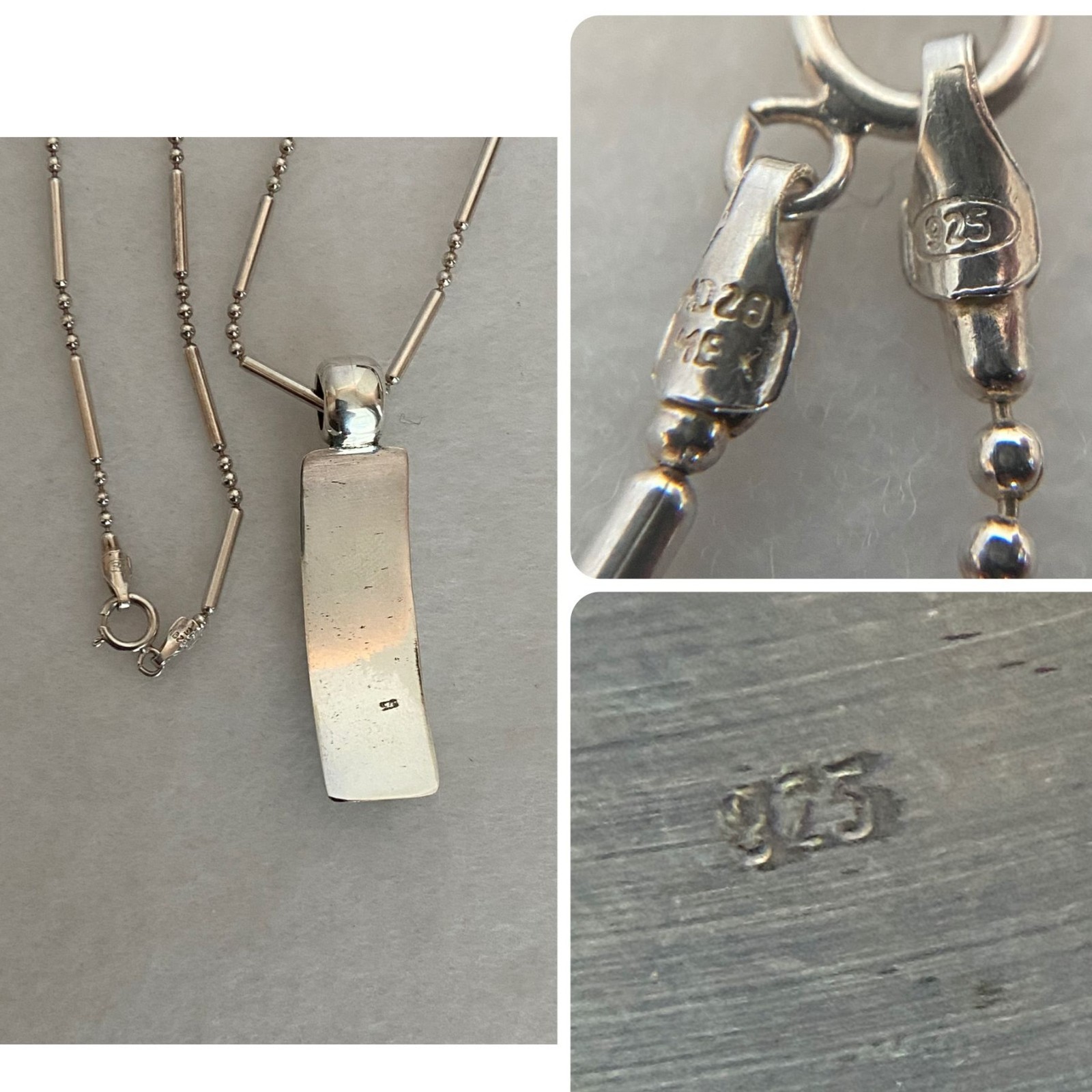 Sterling Silver 925 Rectangular Curved Malachite … - image 9