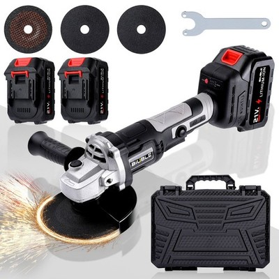 Akku Winkelschleifer Brushless mit 2 Akku & Ladegerät & 3*Scheiben Set 21V 125mm