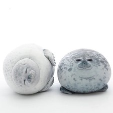 Angry Blob Seal Plush Pillow   Cute Chubby Sea Lion Stuffed Toy, Soft PP Cotton