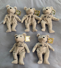 Vintage SALVINO'S BAMM BEANO'S BEANIE BEARS 1998 NY YANKEES CHAMPS  SET OF 5