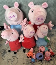 Collection Of Peppa Pig Toys Including: Figures,  Stuffed Animals