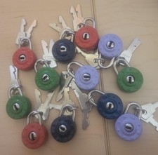 12Pcs Mini Locks with Keys,Small Luggage Padlocks,Multicolor Metal Padlocks