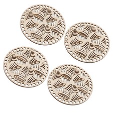 4 Pcs Wood Crochet Basket Base Bag Bases for Blank Knitting Shaper