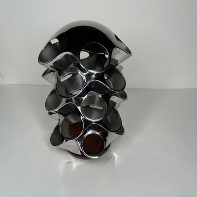 Nambe Coffee Pod Silver Metal Rotating Carousel 24 Pods MT0649 Keurig Stand READ