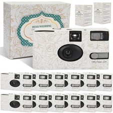12 Pack Disposable Cameras Bulk for Wedding, Golden Rose Single-Use 35mm Film...