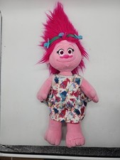 Build a Bear Dreamworks TROLLS Princess POPPY 23  Pink Plush Doll w/ Dress BABW