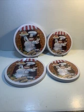 Set of 4  Italian Chef Twirling Pasta  Stove Burner Cover Set 2 each 8" & 10"