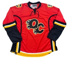 Quad City Flames Jersey XL Men’s AHL Red Reebok MIC Calgary Minor League