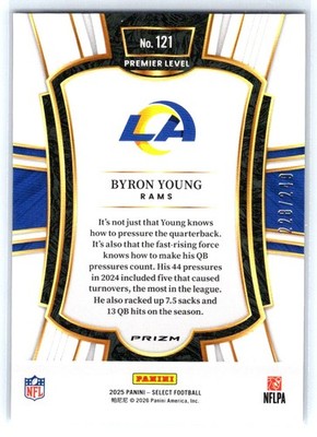 2025 Panini Select #121 Byron Young Red Prizm Shock #/249 | eBay