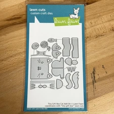 Lawn Fawn Lawn Cuts Tiny Gift Box Cat Add-On Craft Dies Set LF1976 Made in USA
