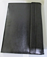 Hazel Black Leather Business Binder/Portfolio Organizer w Pad